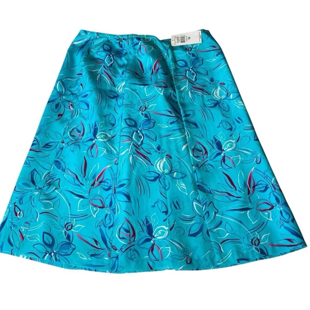 Vintage NOS Evan Picone Womens Size 16 Skirt 100% Silk Lined Classic Beachy